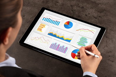 Tablet with Analytics Dashboard